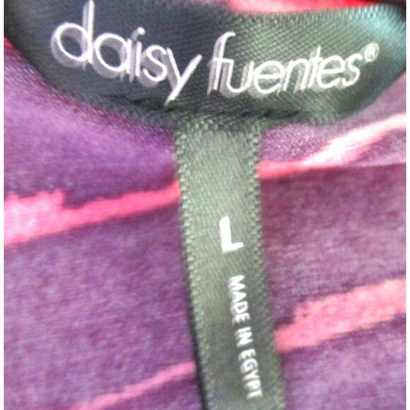 Daisy Fuentes Women's 3/4 Sleeve Purple Cinched Stretch Shirt Size Large - Picture 8 of 10